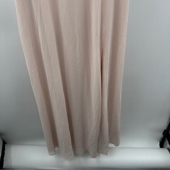 Birdy Grey Gwennie Chiffon Maxi‎ Bridesmaid Dress in Pale Blush Pink Sz S NEW - Picture 4 of 11